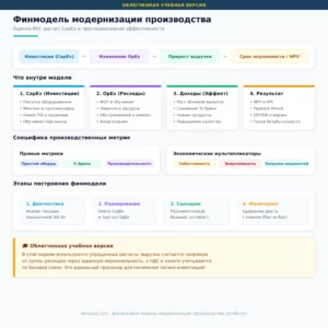 Финансовая модель модернизации производства