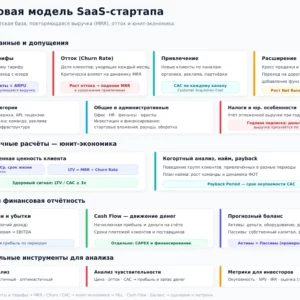 Финансовая модель стартап SaaS с прогнозной финансовой отчетностью все раунды финансирования